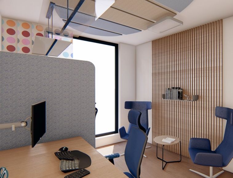 Vizualizace ergonomické kanceláře