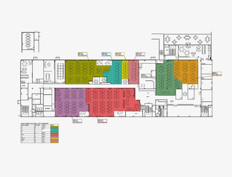 Schéma plánu kanceláře